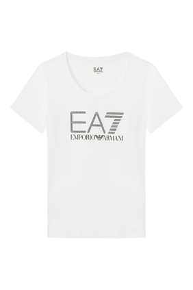 Strass EA7 Logo T-Shirt
